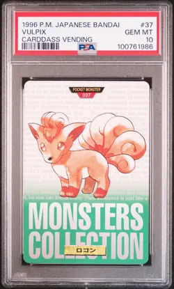 1996 POKEMON JPN BANDAI CARDDASS VENDING #37 VULPIX PSA 10 - Image 1