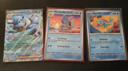 Squirtle Wartortle Blastoise Ex 007 008 009/165 Reverse Holo 151 Pokemon LP - Image 1