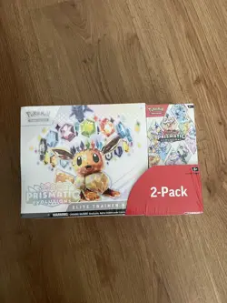 Pokemon TCG Prismatic Evolutions ETB with Booster Bundle Costco 2-Pack Sealed - Image 1