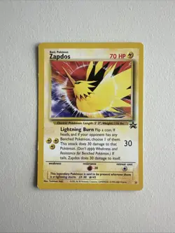 Zapdos Pokemon WOTC Black Star #23 1999 MP - Image 1