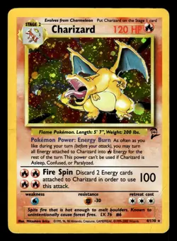 Charizard 4/130 Holo Rare Base Set 2 Pokemon Card - Image 1