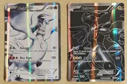 Pokemon TCG Reshiram 113/114 Zekrom 114/114 (Black Background) Black & White - Image 1