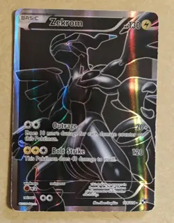 Pokemon TCG Reshiram 113/114 Zekrom 114/114 (Black Background) Black & White - Image 5