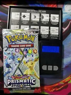 GOD PACKU 🔥22.43g🔥VERY HEAVY Prismatic Evolutions Pokemon Sealed Booster Pack - Image 1