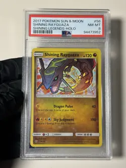 PSA 8 SHINING RAYQUAZA 53/73 HOLO SHINING LEGENDS 2017 POKEMON SUN & MOON - Image 1