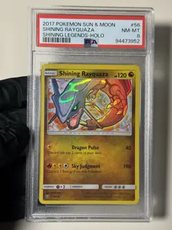 PSA 8 SHINING RAYQUAZA 53/73 HOLO SHINING LEGENDS 2017 POKEMON SUN & MOON - Image 2