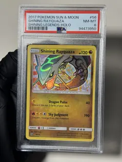 PSA 8 SHINING RAYQUAZA 53/73 HOLO SHINING LEGENDS 2017 POKEMON SUN & MOON - Image 1