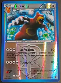 Ursaring 76/101 2013 Plasma Blast • Reverse Holo Pokemon Card • Lightly Played - Image 1