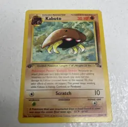 Pokemon Kabuto Fossil 1st Edition 50/62 High Grade TCG Trading Card Pokemon VTG - Image 1