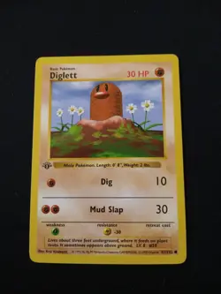 Pokemon TCG Diglett Base Set 47/102 Regular 1st Edition Common - Image 1