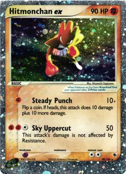 Pokemon TCG Hitmonchan EX Ruby and Sapphire Holo Ultra Rare Card 98/109 HP - Image 1
