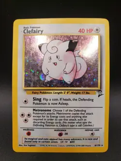 2000 POKEMON BASE SET 2 CLEFAIRY HOLO CARD 6/130 - Image 1