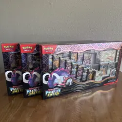 NEW & SEALED Pokemon Paldean Fates Great Tusk Iron Threads Premium Collection x3 - Image 2