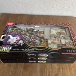NEW & SEALED Pokemon Paldean Fates Great Tusk Iron Threads Premium Collection x3 - Image 3