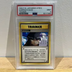 PSA 9 Mint Sabrina's Gaze Japanese Gym 2 Banned Artwork Pokemon Card - Image 1