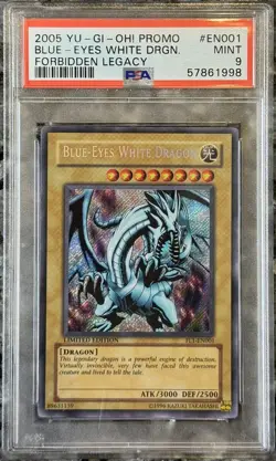 Yugioh Card Blue-Eyes White Dragon PSA 9 Forbidden Leg. Promo FL1-EN001 2005 (1) - Image 1