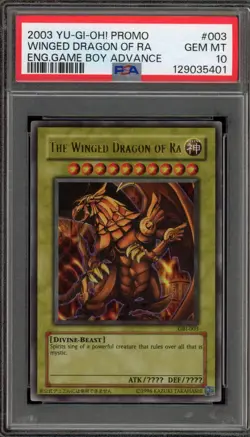 Yu-Gi-Oh! The Winged Dragon of Ra Game Boy ADV. Ultra Rare Promo GBI-003 PSA 10 - Image 1
