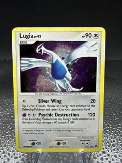 Lugia 14/132 MP Holo Rare w/ 4 Swirls and HOLO BLEED Secret Wonders Pokemon Card - Image 1