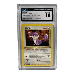 CGC 10 GEM MINT Rattata 2000 Team Rocket 1st Edition 66/82 Pokemon Card - Image 1