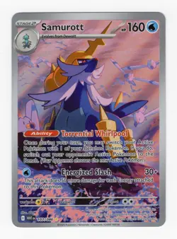 Pokemon S&V TCG Samurott 107/086 White Flare Illustration Rare Holo Card - Image 1
