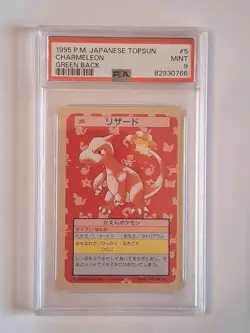 Pokemon Japanese Topsun Green Back 005 Charmeleon Card 1995 PSA 9 RARE Graded - Image 1