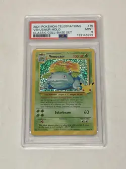 2021 Pokemon Celebrations Venusaur Holo Base Set #15 Mint PSA 9 Card Collect - Image 1
