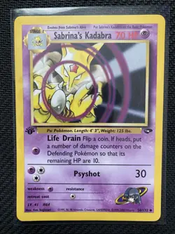 Pokemon TCG Sabrina's Kadabra Gym Challenge 1st Edition Uncommon Card 58/132 - Image 1