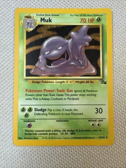 Pokemon TCG Muk Holo Rare Card 13/62 Fossil - Image 1