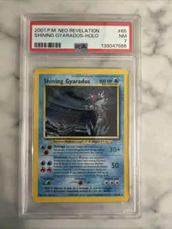 2001 P.M. Neo Revelation Shining Gyarados Holo Card #65/64 PSA 7 - Image 1