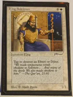 MTG English Magic Card Light Play KING SULEIMAN from Arabian Nights BEST PRICE! - Image 1