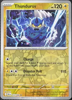 Thundurus 033/086 Sv: Black Bolt Reverse Holo - Pokemon Card - Image 1