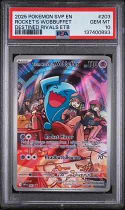 Team Rocket's Wobbuffet 203 Sv: Scarlet & Violet Promo Cards Holo PSA 10 - Image 1