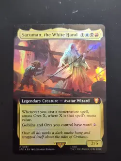 MTG - Saruman, the White Hand Extended art Foil Mythic #0091 - Image 1