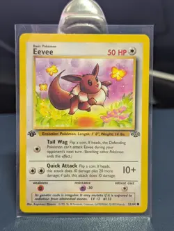 Eevee 1st Edition 51/64 Jungle Pokemon TCG 1999 [LP+/NM] Vintage - Image 1