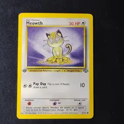 Pokemon TCG Meowth Jungle 56/64 1st Edition LP+/NM - Image 1