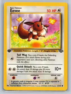 Pokemon TCG Eevee - Jungle 51/64 - 1st Edition - NM - Image 1