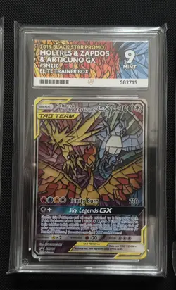 2019 POKEMON SM BLACK STAR PROMO FULL ART/MOLTRES & ZAPDOS & ARTICUNO GX PSA 9 - Image 1