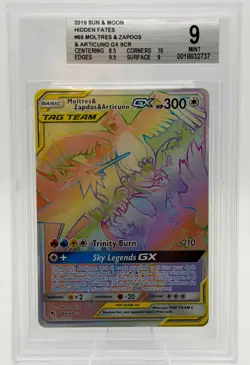Moltres & Zapdos & Articuno GX (Secret) 69/68 Hidden Fates Holo for sale online - Image 1
