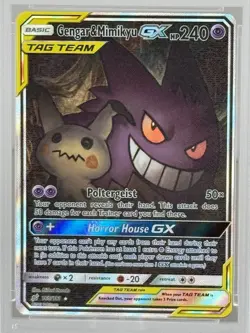Gengar & Mimikyu GX Team Up-FA Pokemon Sun & Moon 165 NM-MT PSA 8 - Image 3