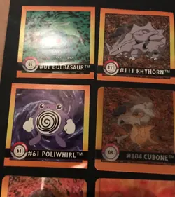 10 X Action Flipz Pokemon Sticker Lenticular Artbox 1999 Dunkin Flareon Marowak - Image 2