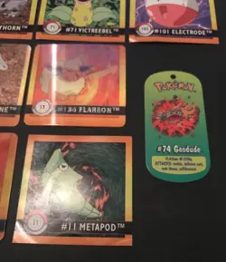 10 X Action Flipz Pokemon Sticker Lenticular Artbox 1999 Dunkin Flareon Marowak - Image 5