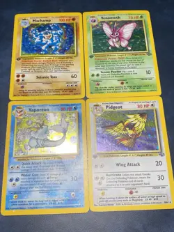 Vintage Pokemon Holo Lot - Machamp, Vaporeon, Pidgeot, Venomoth (WotC - Image 1