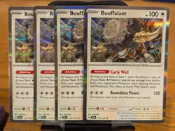 Pokemon TCG Stellar Crown Bouffalant Holo Rare 119/142 x4 Playset - Image 1