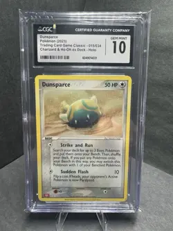 Pokemon TCG Dunsparce 015/034 CGC 10 Holo Charizard/Ho-Oh EX Deck 2023 - Image 1