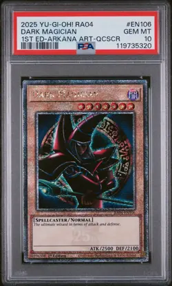 2025 YU-GI-OH! RA04-QUARTER CENTURY STAMPEDE #EN106 DARK MAGICIAN PSA 10 - Image 1