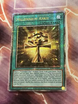 Yugioh! Millennium Ankh (Quarter Century Secret Rare) INFO-EN053 1st Edition NM - Image 1