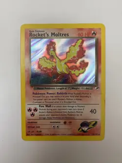 ROCKET'S MOLTRES Gym Heroes POKEMON Holo Foil 2000 Trading Card 12/132 - Image 1