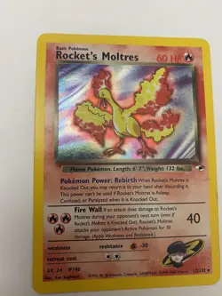 ROCKET'S MOLTRES Gym Heroes POKEMON Holo Foil 2000 Trading Card 12/132 - Image 2