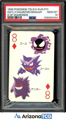 Pokemon 1998 Gastly Haunter Gengar 8 Of Diamonds Televi-Kun Playing Card PSA 10 - Image 1