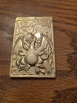Gold Metal Promotional Charizard Pokemon Card - Image 2